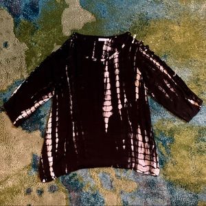 Ava Sky🌌 🖤Black🖤 Tie Dye Cold Shoulder Top Sz S